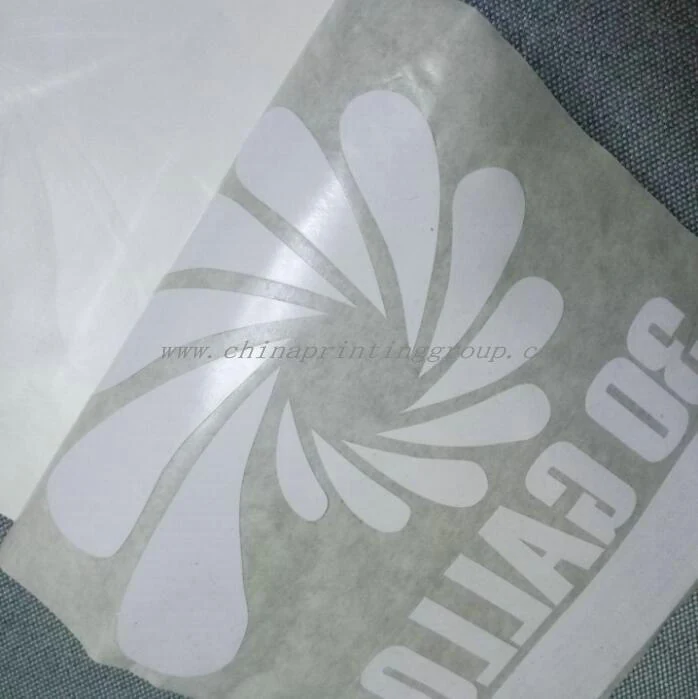 Die cut car decal on transfer tape ready for application