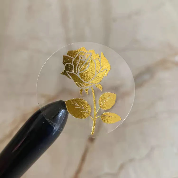 Sheet of clear seal labels in round and oval shapes
