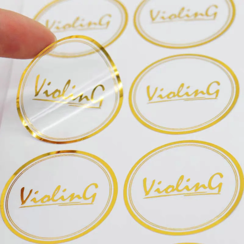 Customised clear sticker printing with self adhesive transparent labels