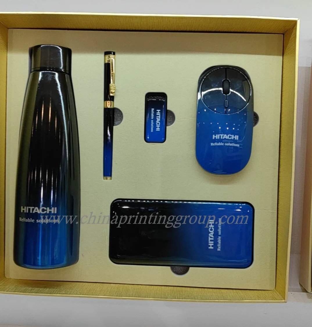 Corporate gift box set with notebook thermal cup and pen