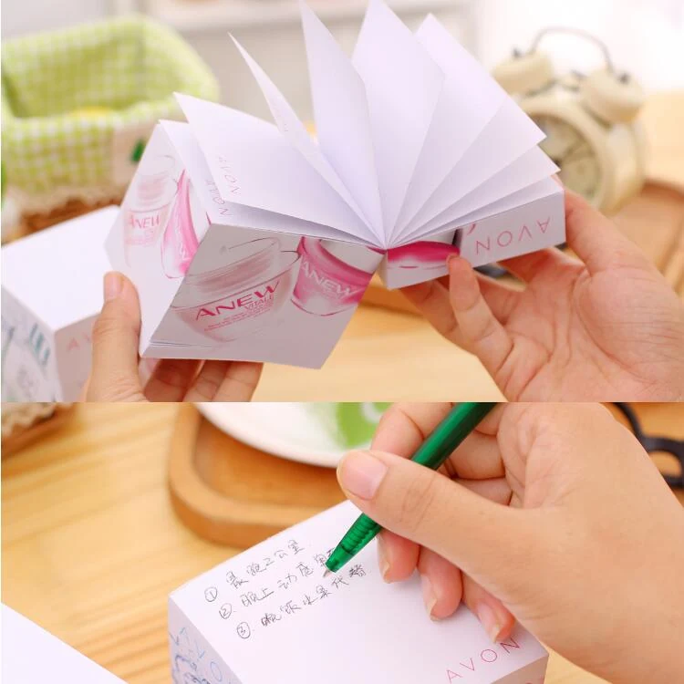 Memo cube notepad brick printed with custom logo on four sides