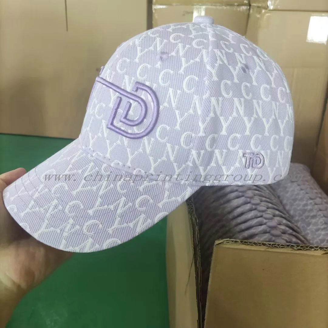 Range of custom embroidered baseball caps in several colours