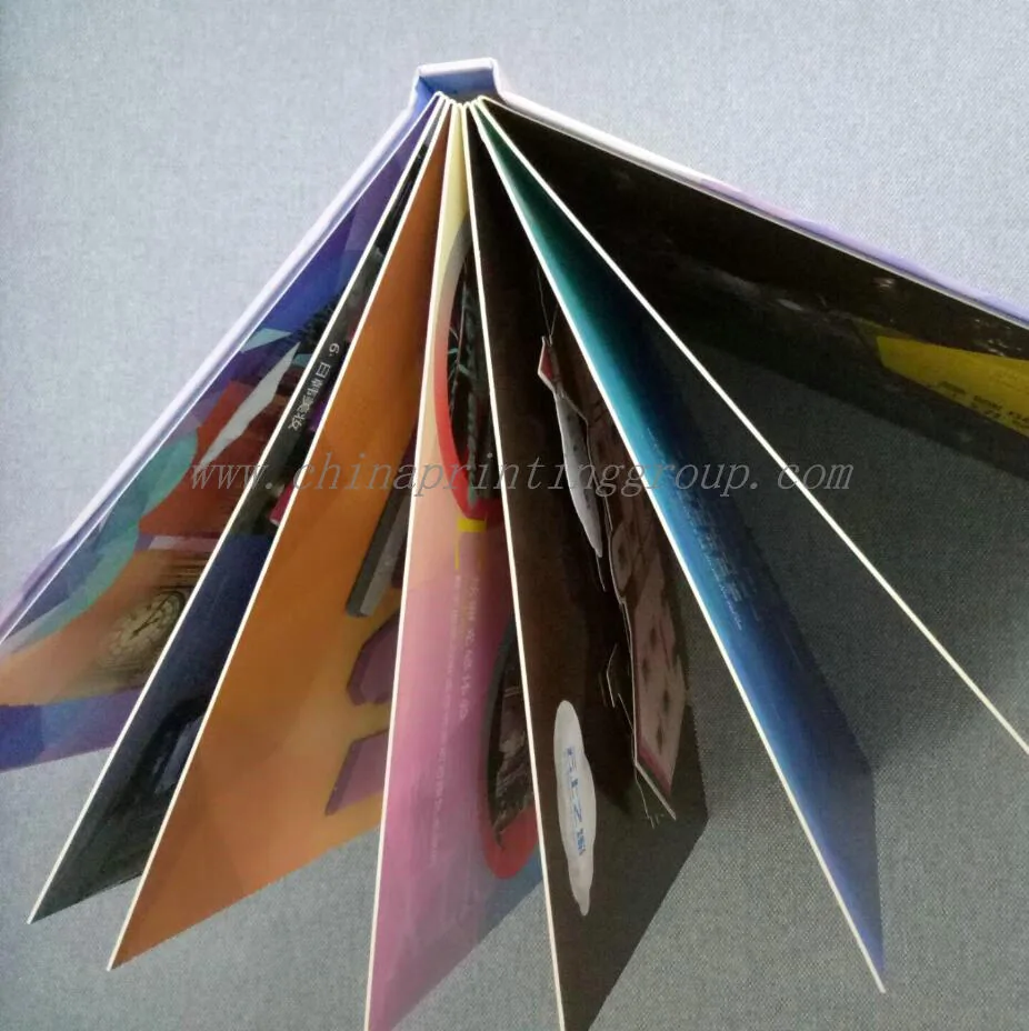 Educational kids cardboard book with illustrated spread