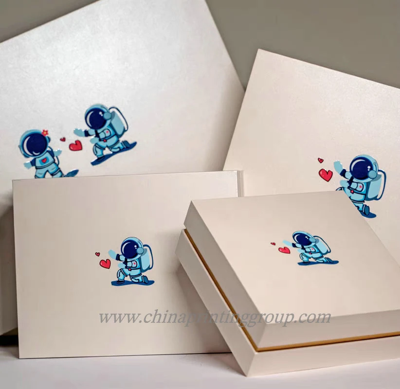 Logo printed personalised rigid cardboard gift box