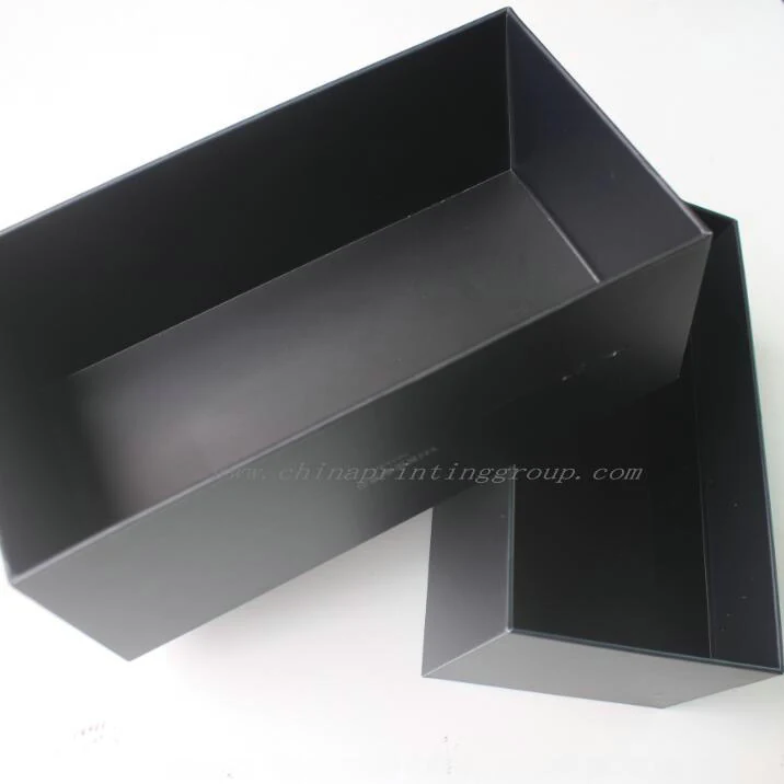 Rigid lid and base box shown with the lid lifted off