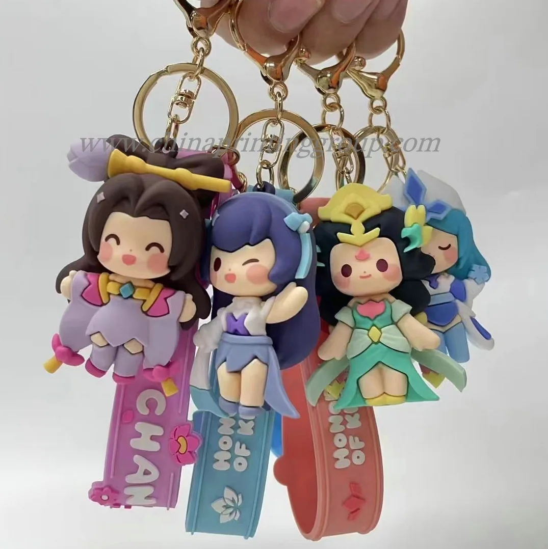 Group of custom resin cartoon figures on display