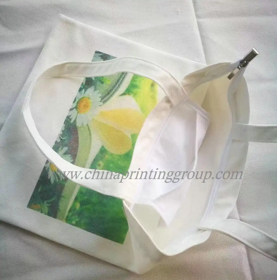 Tyvek paper tote bag with printed logo and handle