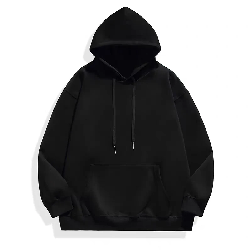 Cotton blend hoodie showing embroidered brand mark