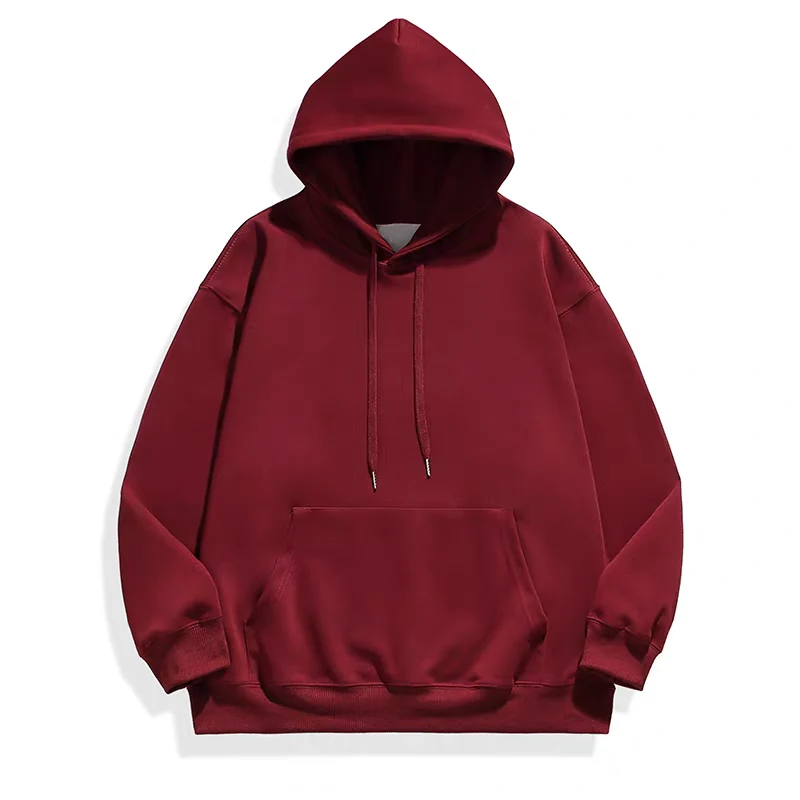 Red custom hoodie with printed logo for corporate uniform