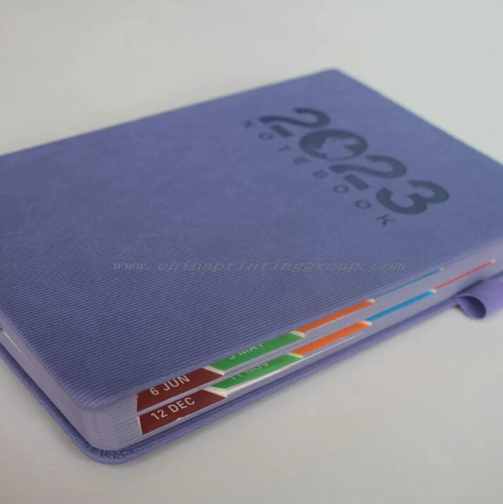 Custom leather journal A5 planner with foil stamped logo on the cover