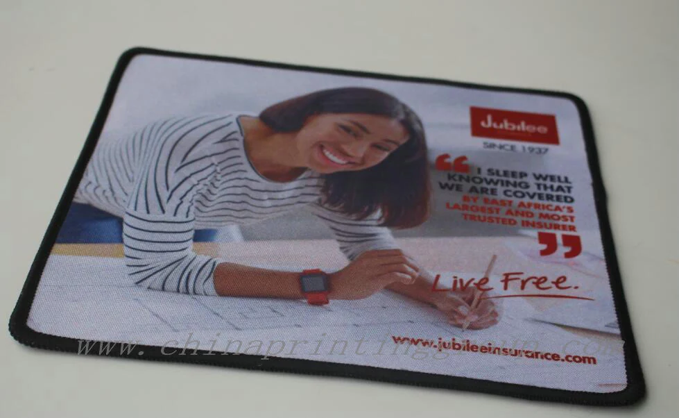 Cloth surface mouse pad showing stitched anti-fray edge detail