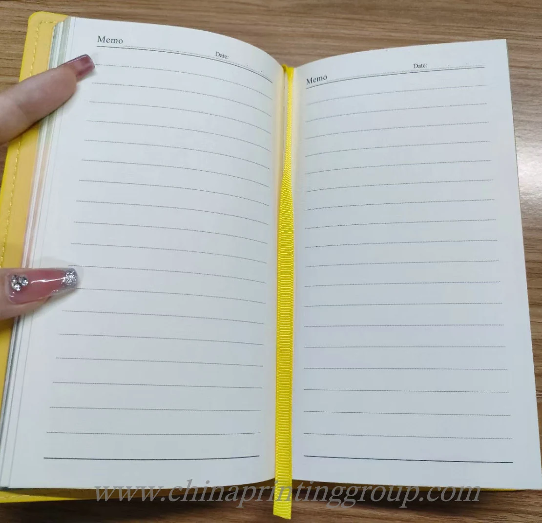 PU leather journal planner with debossed logo on the cover