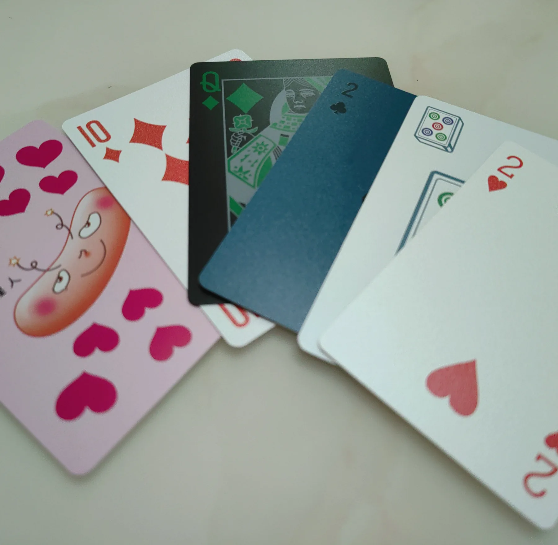 Close view of rounded card edge and printed artwork