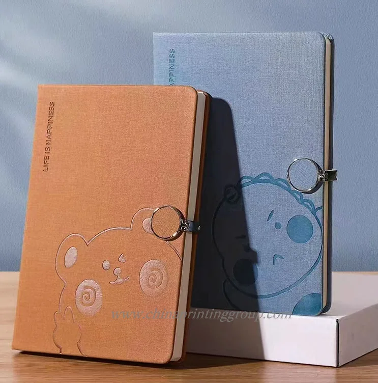 PU leather diary notebook closed with a magnetic lock