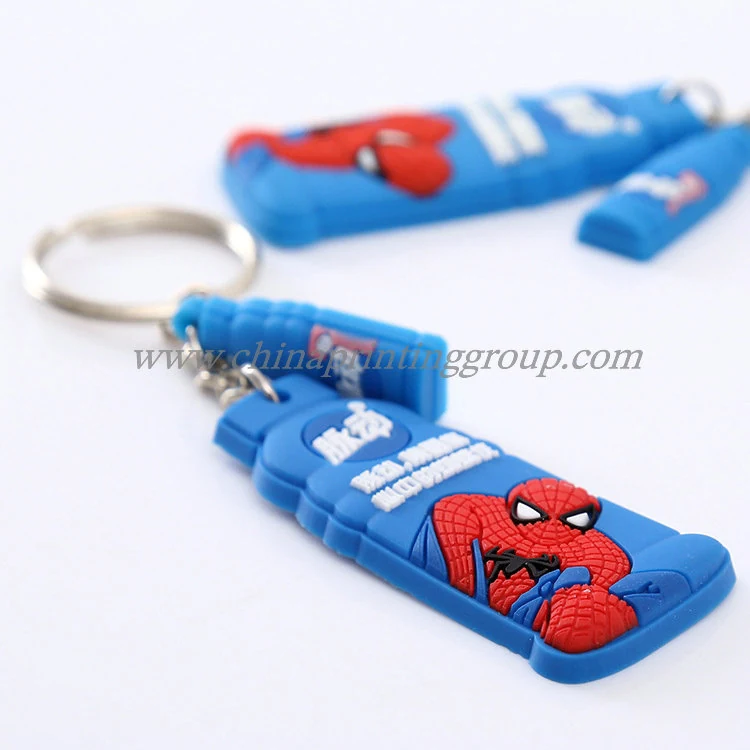 Letter shaped soft rubber keychains with custom logos