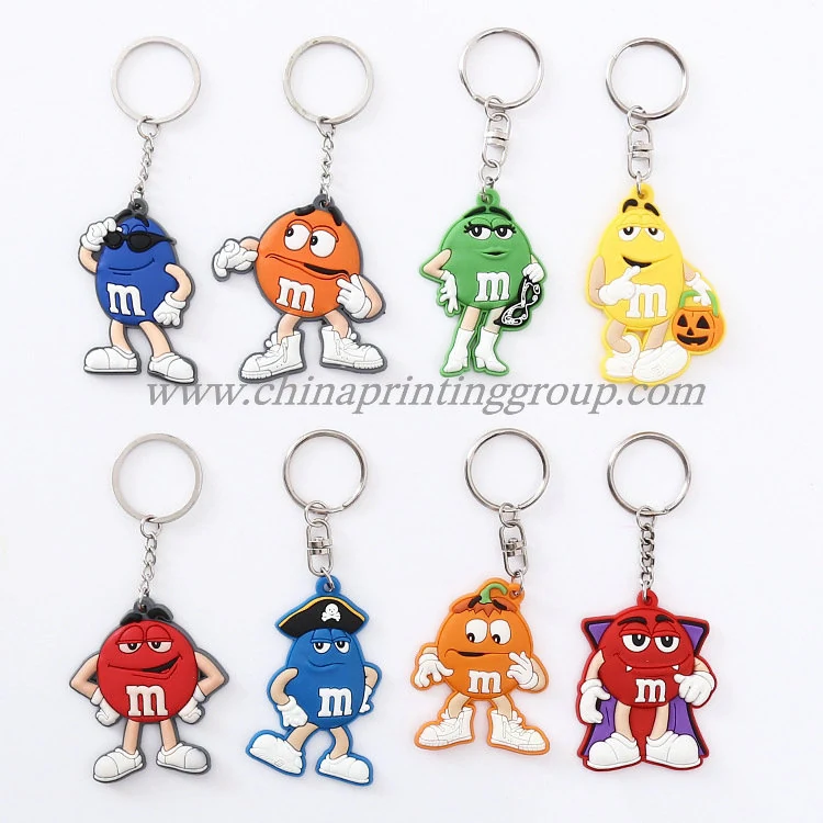 3D moulded rubber keyring with stainless steel key ring