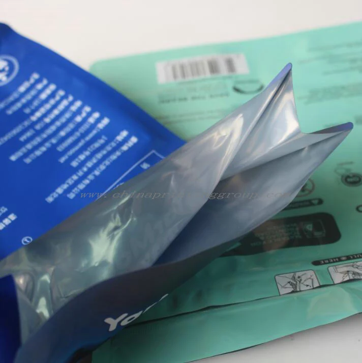 Foil coffee pouch shown standing upright on its gusseted base