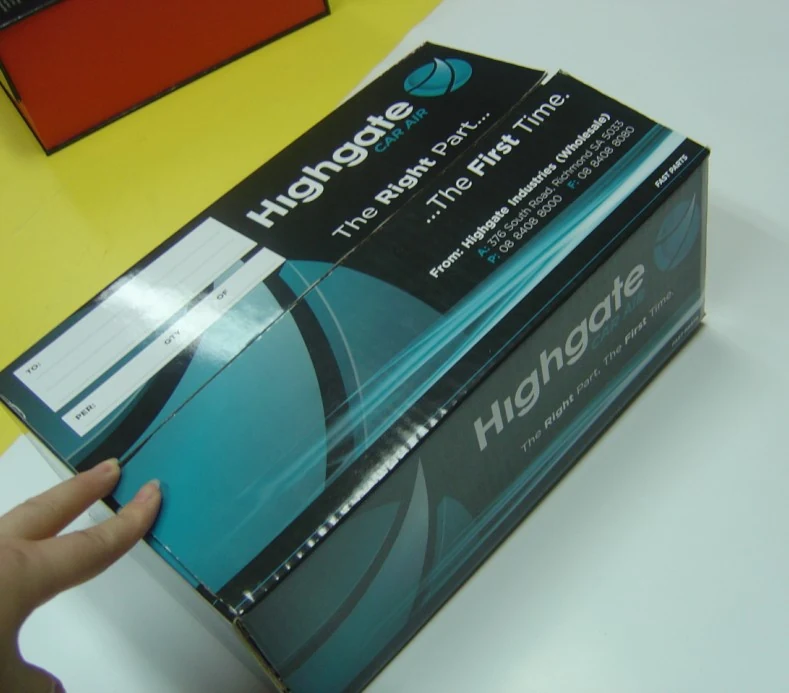 Logo printed customised corrugated shipping box for car parts