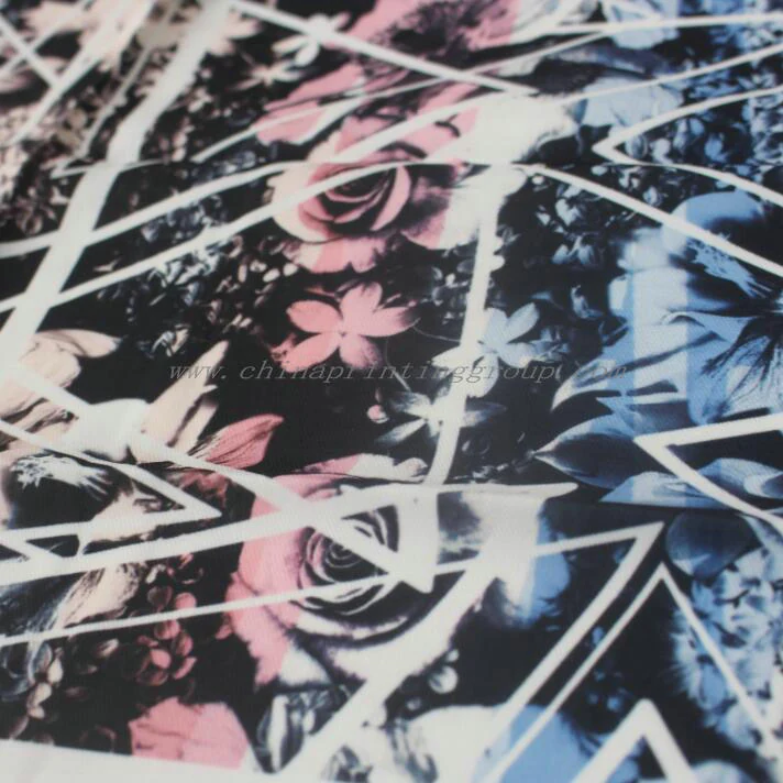 Roll of sublimation printed soft satin fabric