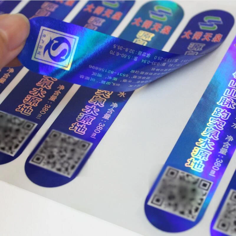 Sheet of die cut double sided custom labels before separation
