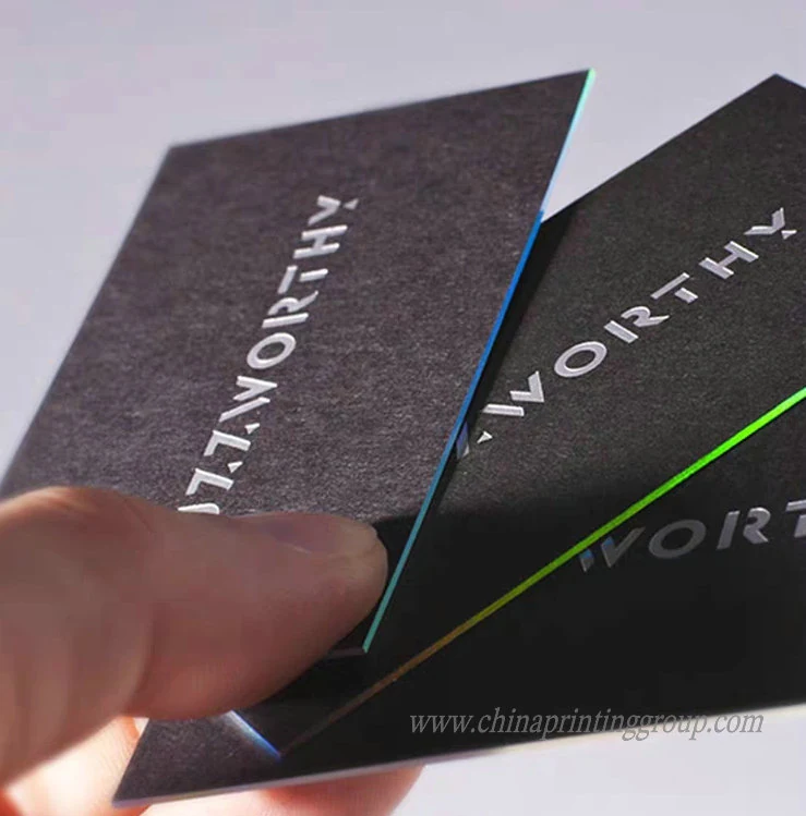 Custom shape embossed business card with raised logo detail