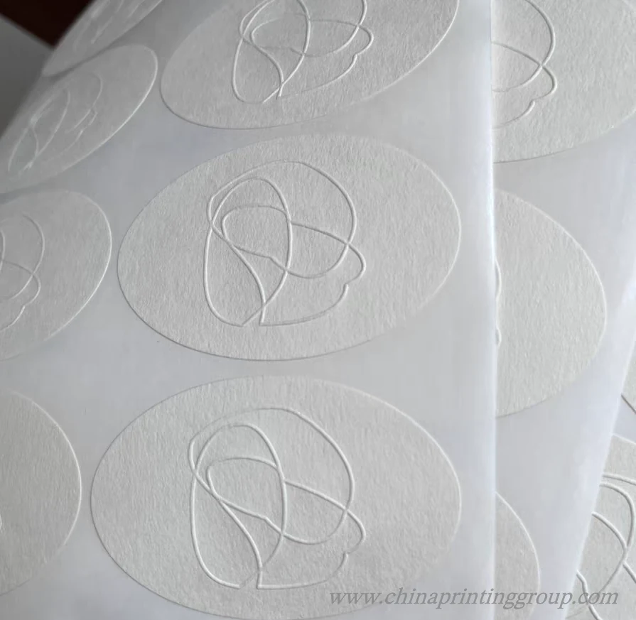 Embossed sticker sealing candle packaging