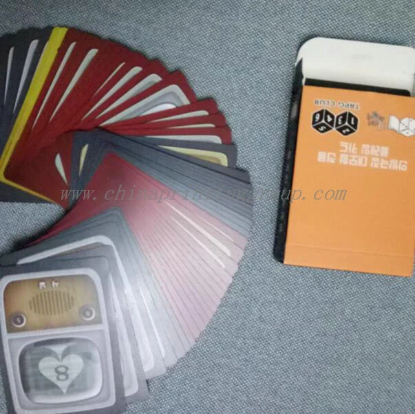 Gaming card deck with printed paper box packaging