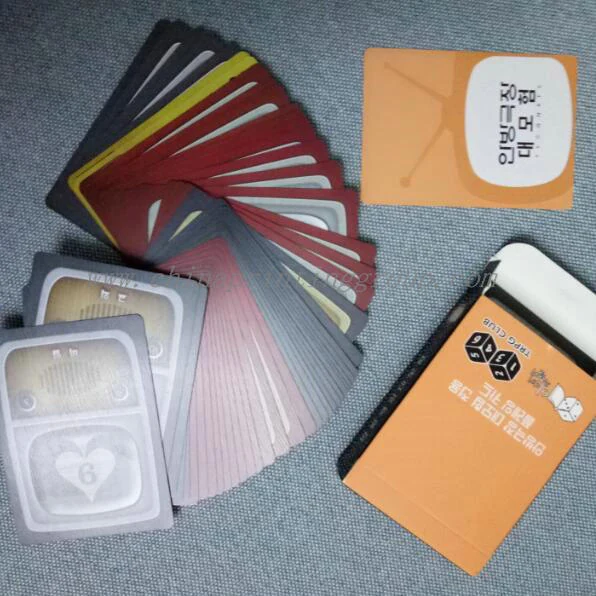 Custom printed card game deck laid out face up