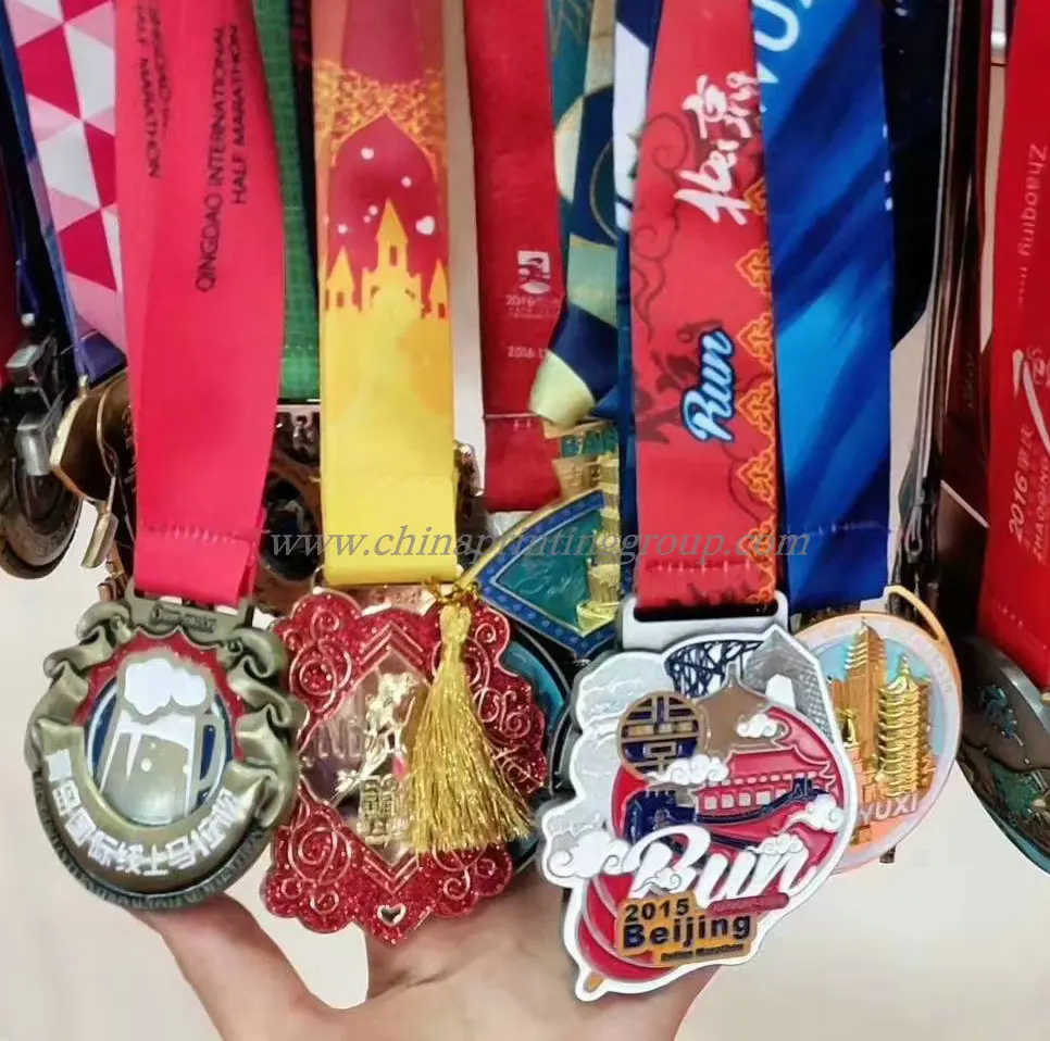 Gold plated award medal with 3D relief detail