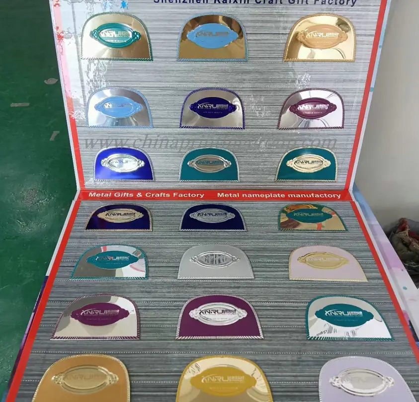 Laser engraved aluminium label plate with custom logo
