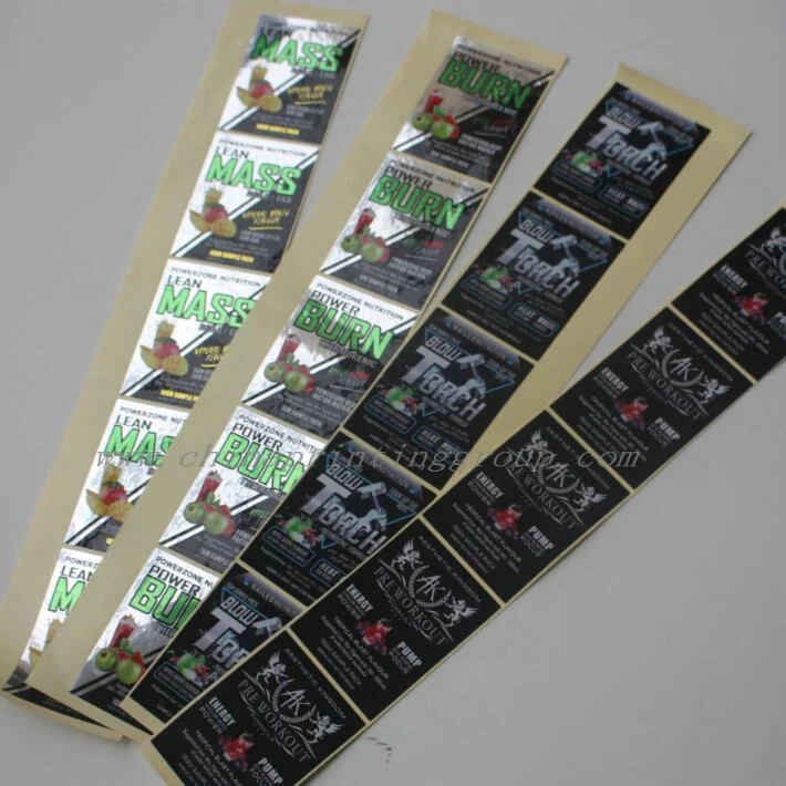 Bright glossy silver metallic PET self adhesive labels