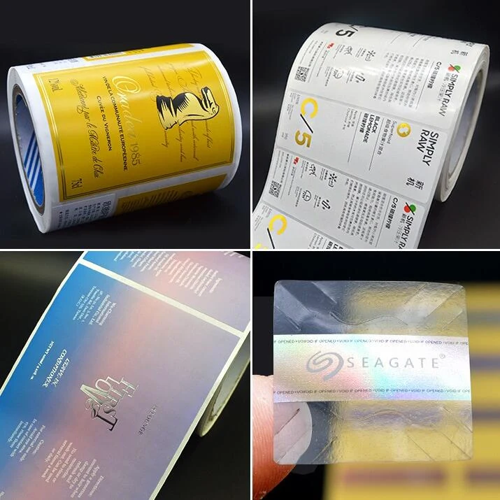Rolls of custom printed paper stickers in full colour