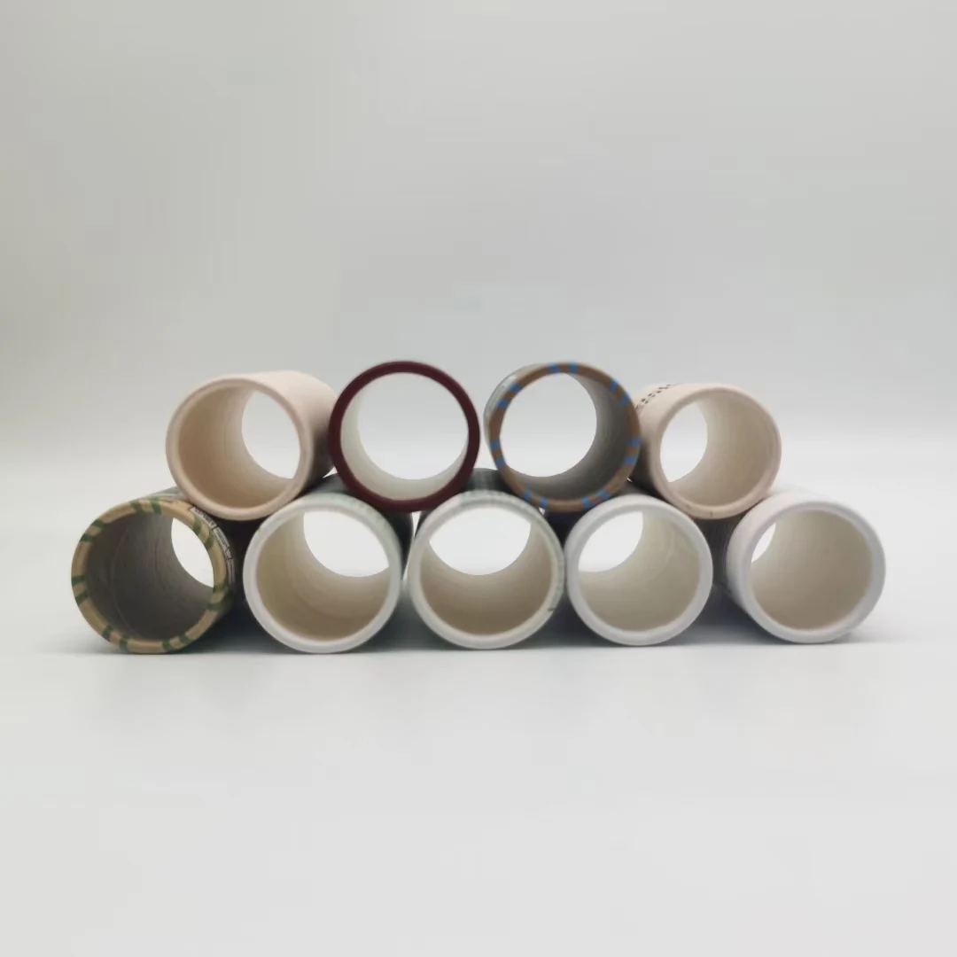 Row of paper tube containers in different diameters for tea and coffee