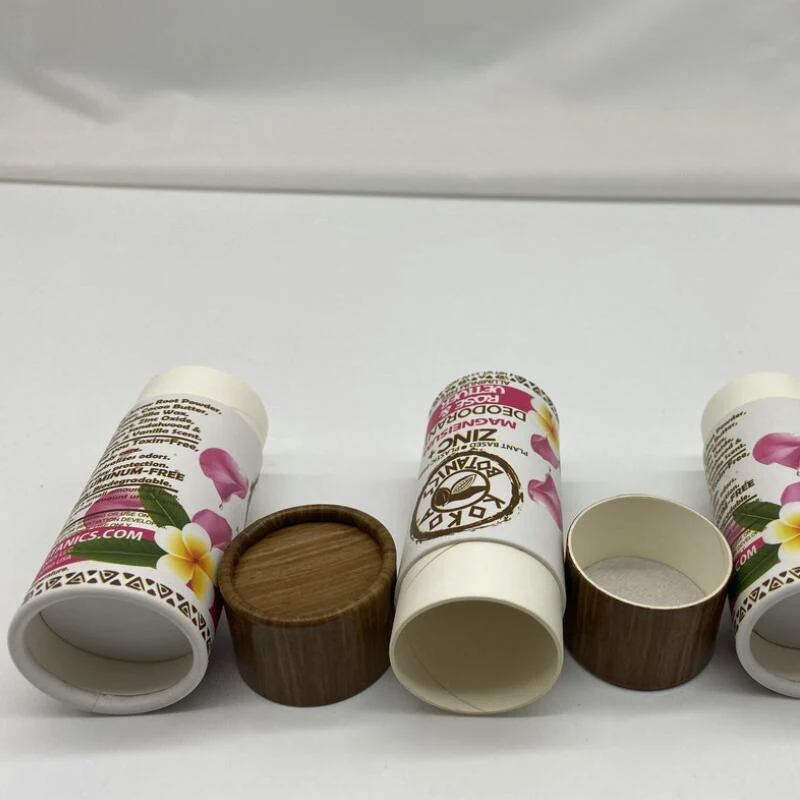 Gold foil detail on a luxury cosmetic paper tube