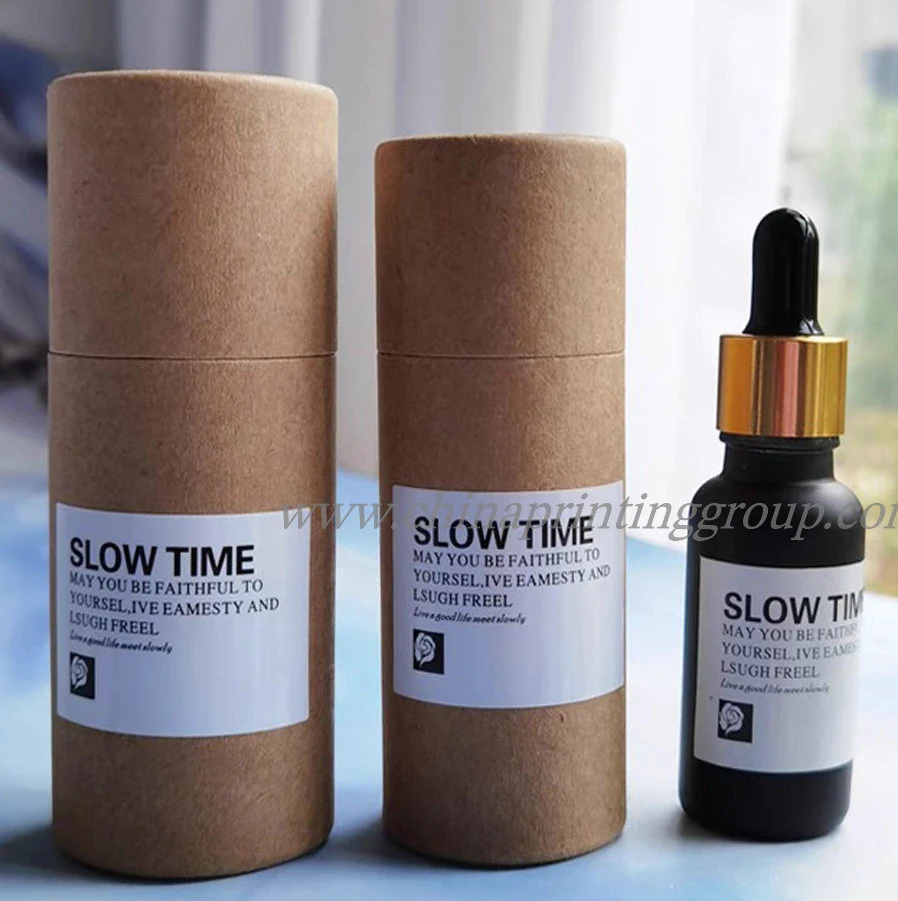 Custom printed cylinder paper tubes for skincare and essential oils