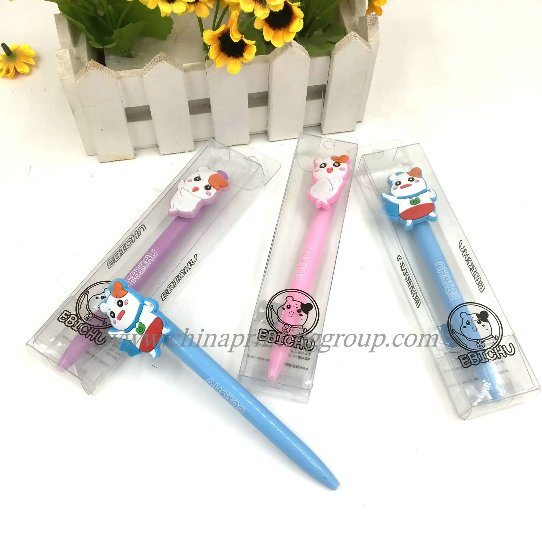Silicone cartoon head pens for children's stationery