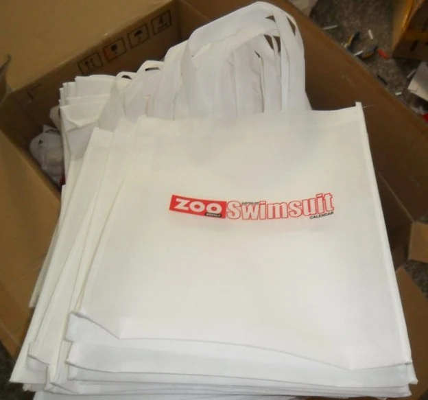 Non woven shopping bag printed with a custom logo