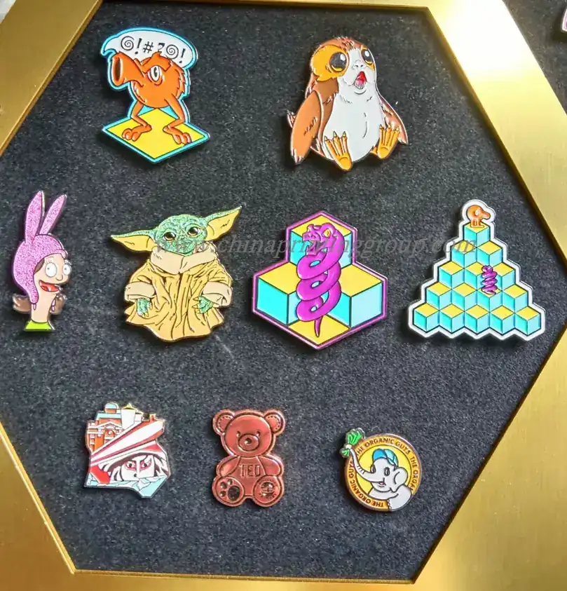 Personalised metal badges with custom company logo enamel