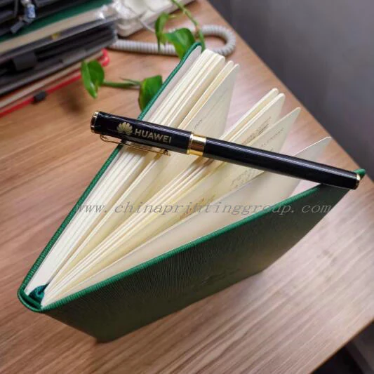 Personalised metal pens arranged with clips visible
