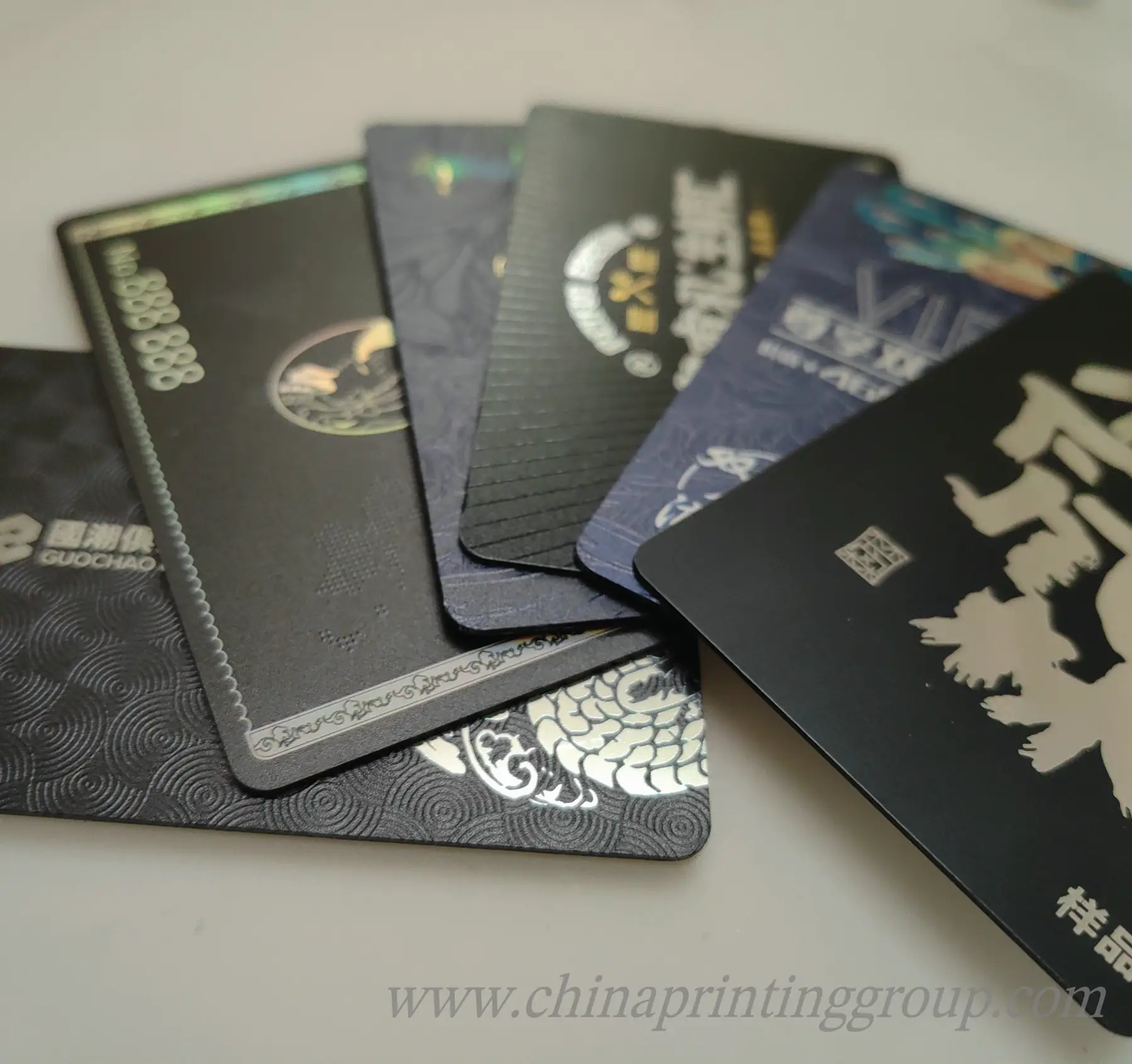 Matte finish PVC business card showing non-reflective printed surface