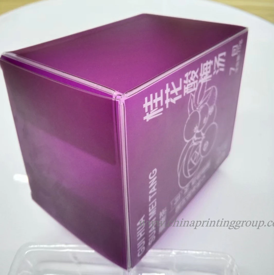 Stack of transparent plastic packaging boxes before filling
