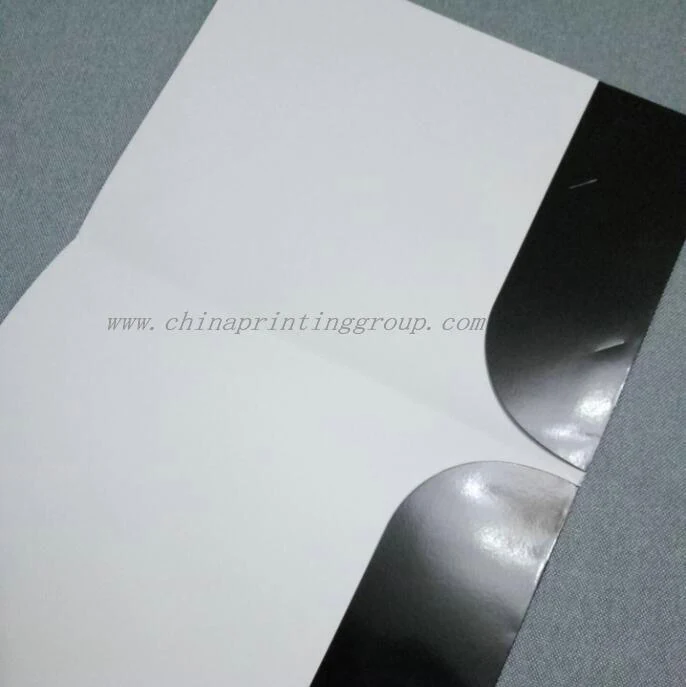 Presentation folder with documents inserted into the pocket