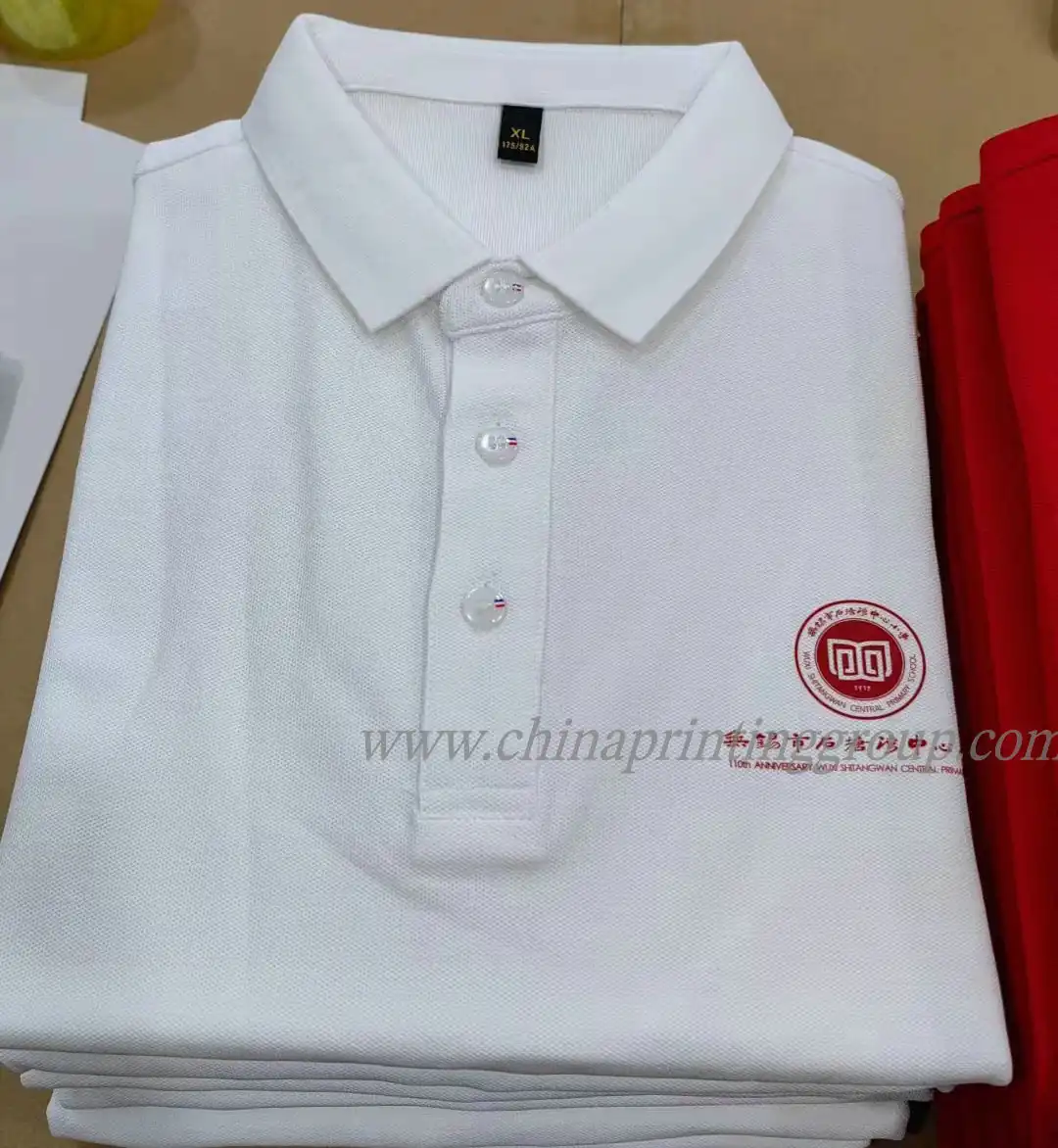 Cotton short sleeve polo shirt in a custom uniform colour