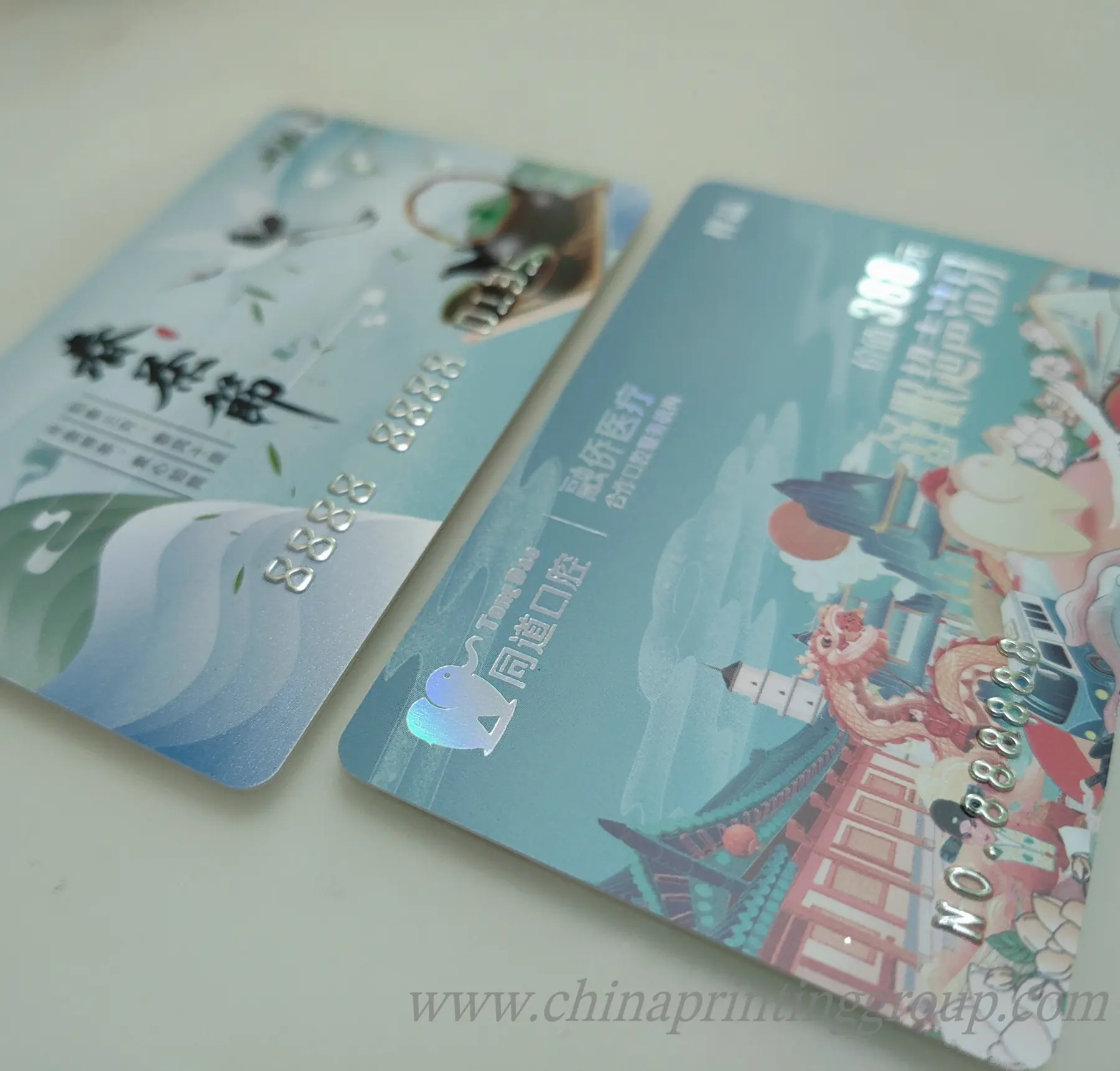 Serial numbered PVC cards printed in full colour