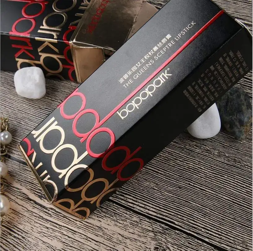 Printed corrugated mailer box holding beauty products