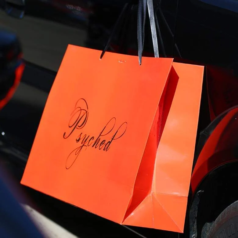 Luxury printed gift bag with gold hot stamped logo