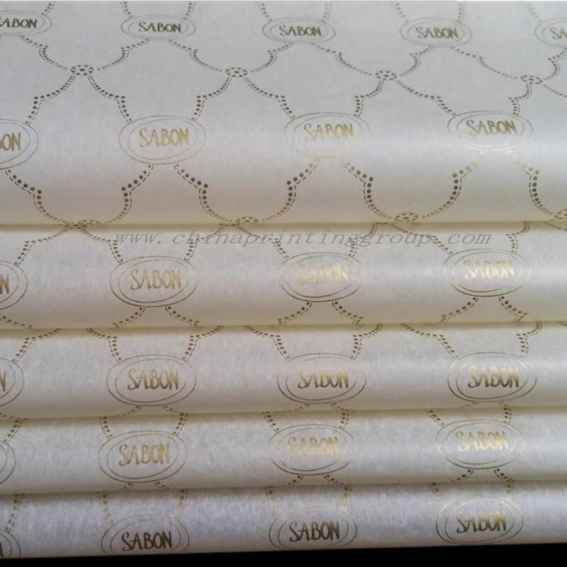 Logo printed tissue paper used to wrap shoes