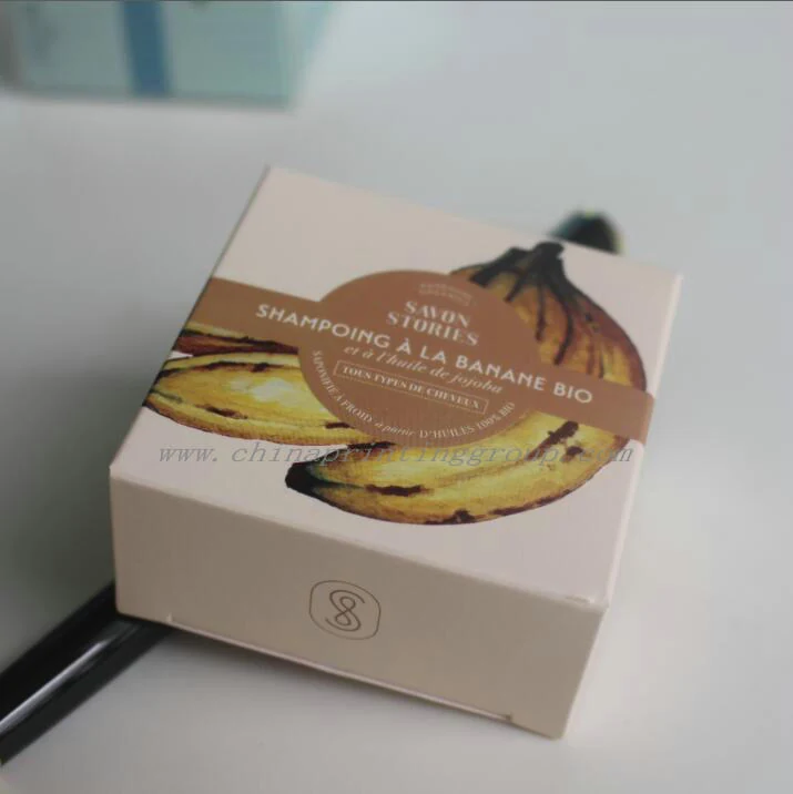 Biodegradable paper soap bar printing box with printed artwork
