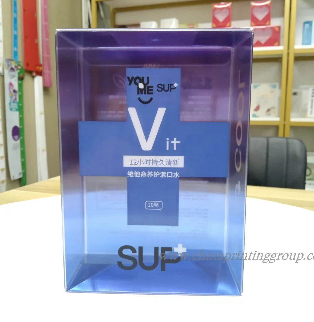 Clear PVC gift boxes in several sizes shown together