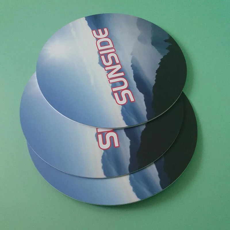 Stack of PVC foam board signs cut to size before packing